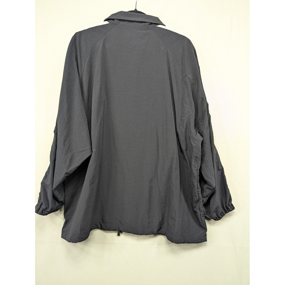 Wella XL Pullover Jacket Windbreaker Black Red White Stripe 1/4 Zip Front - Picture 2 of 11